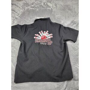 Be Retro Men's  Embroidered Bowling‎ Shirt Black, Red, Chocolate Bear, Batteries